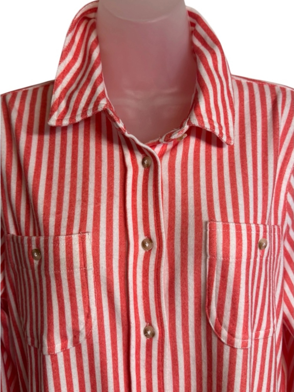 NWT RET: $78 Philosophy Poppy Red/Ivory Striped Button-Down Shirt XL/PET #CL - Picture 2 of 12